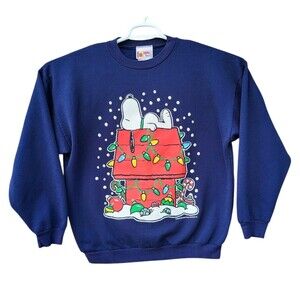 Vintage Peanuts Snoopy Woodstock Sweatshirt Mens XL Christmas Crewneck